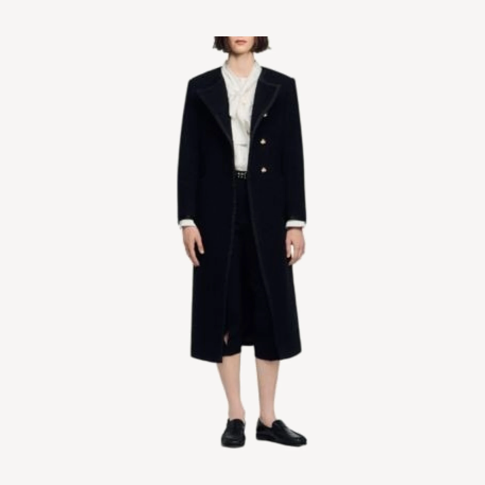 Sandro Saywer Asymmetrical Tweed Coat