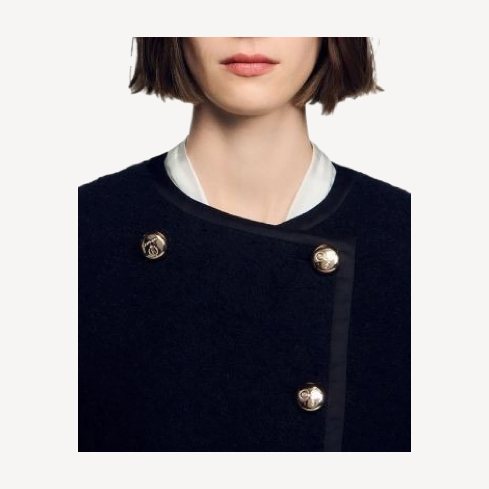 Sandro Saywer Asymmetrical Tweed Coat