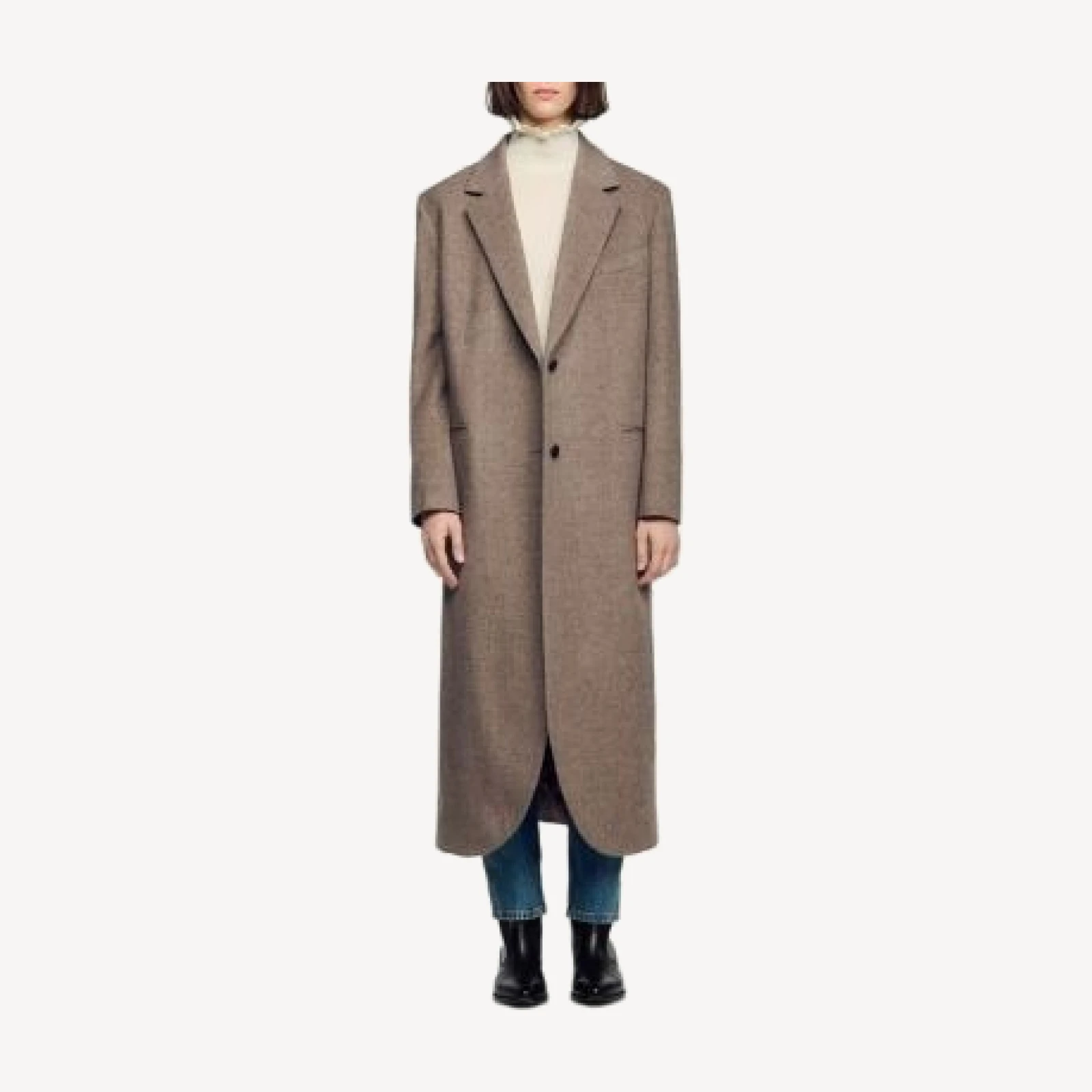 Sandro Graham Wool Blend Loose Coat