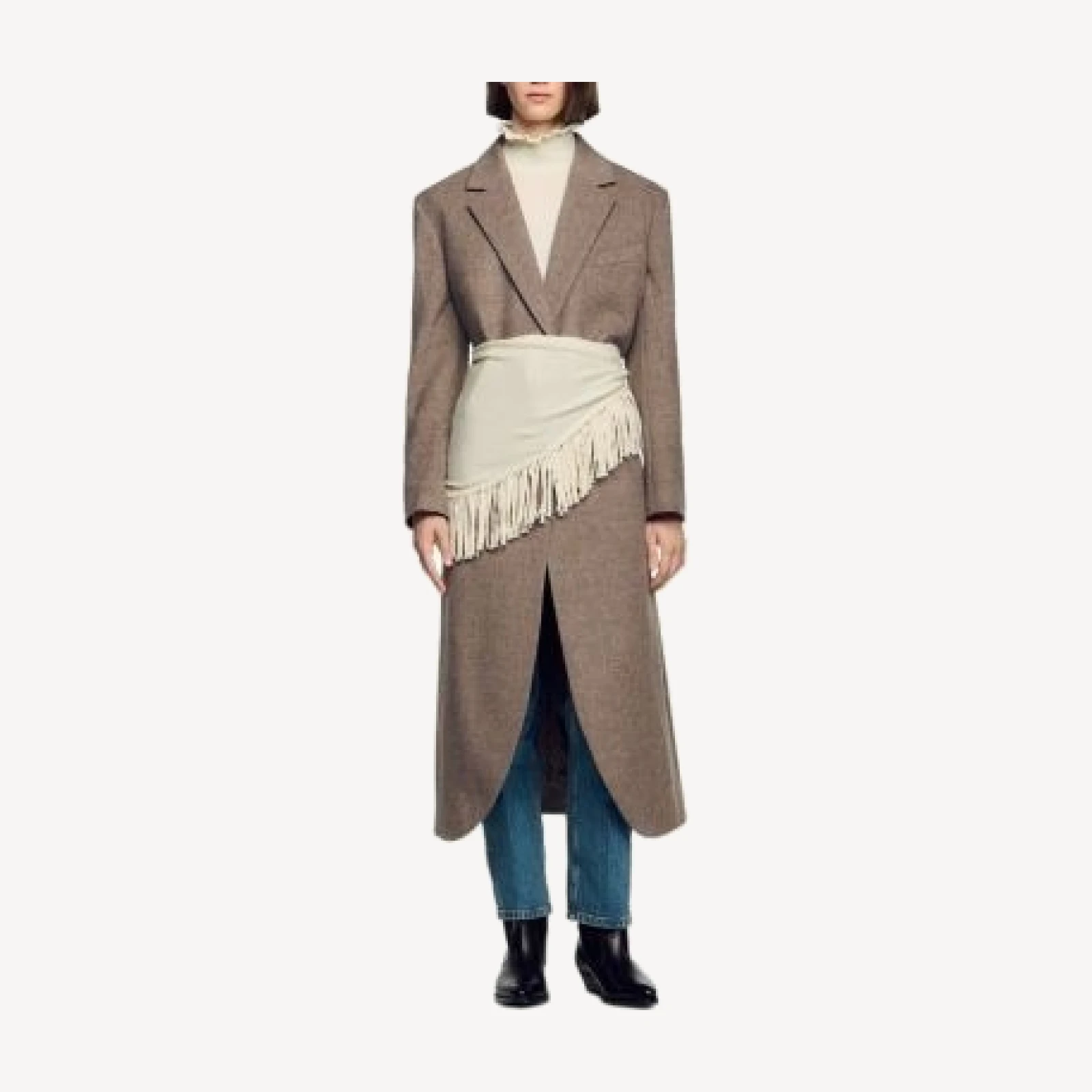 Sandro Graham Wool Blend Loose Coat