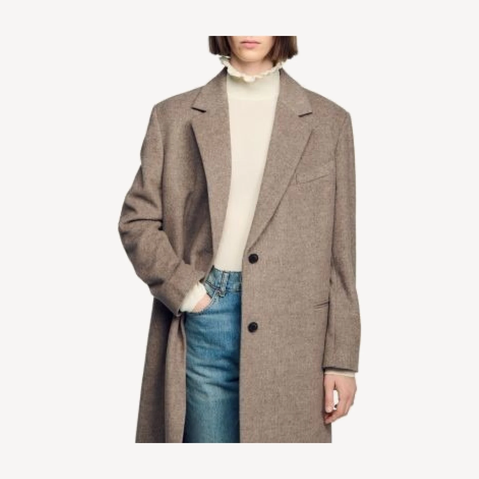Sandro Graham Wool Blend Loose Coat