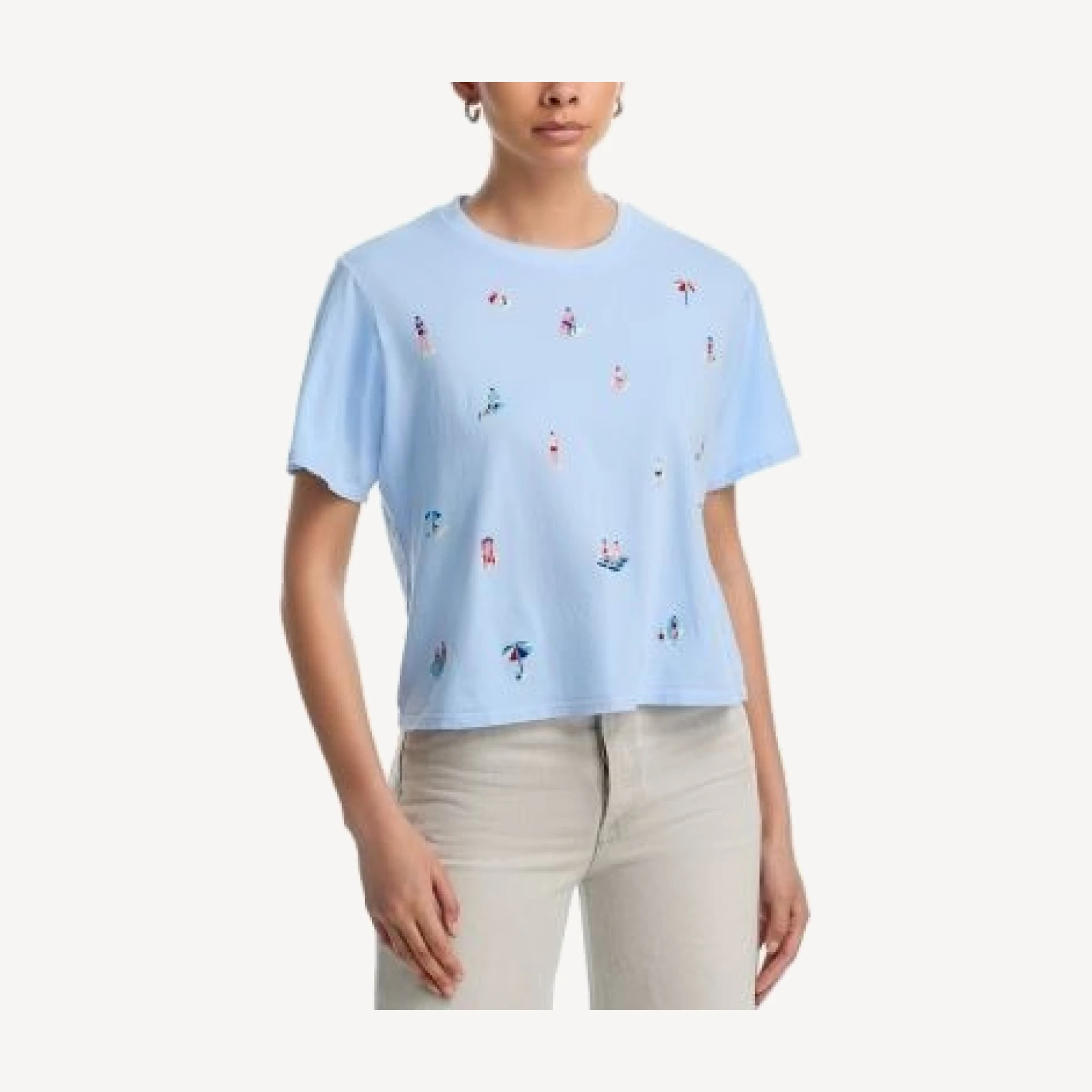Aqua Haley Beachgoers Boxy Crop Tee - Exclusive