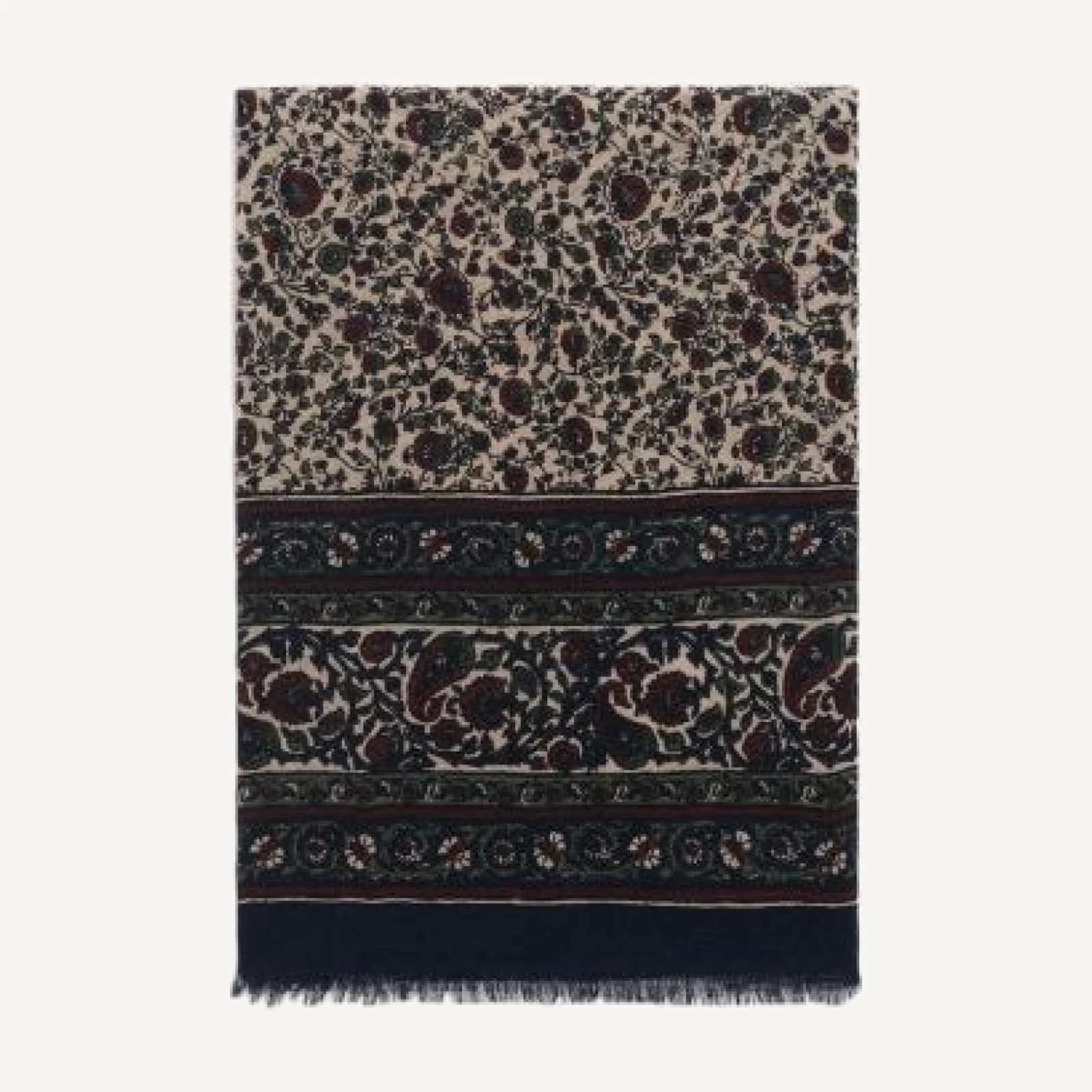Gerard Darel Stella Floral Paisley Wool Scarf