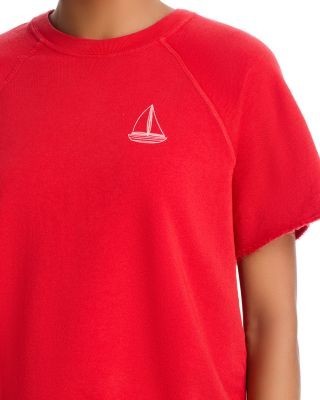 Aqua Julia Sail Boat Short Sleeve Sweatshirt - Exclusive