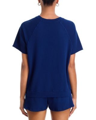 Aqua Julia Wave Short Sleeve Sweatshirt - Exclusive