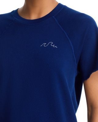 Aqua Julia Wave Short Sleeve Sweatshirt - Exclusive