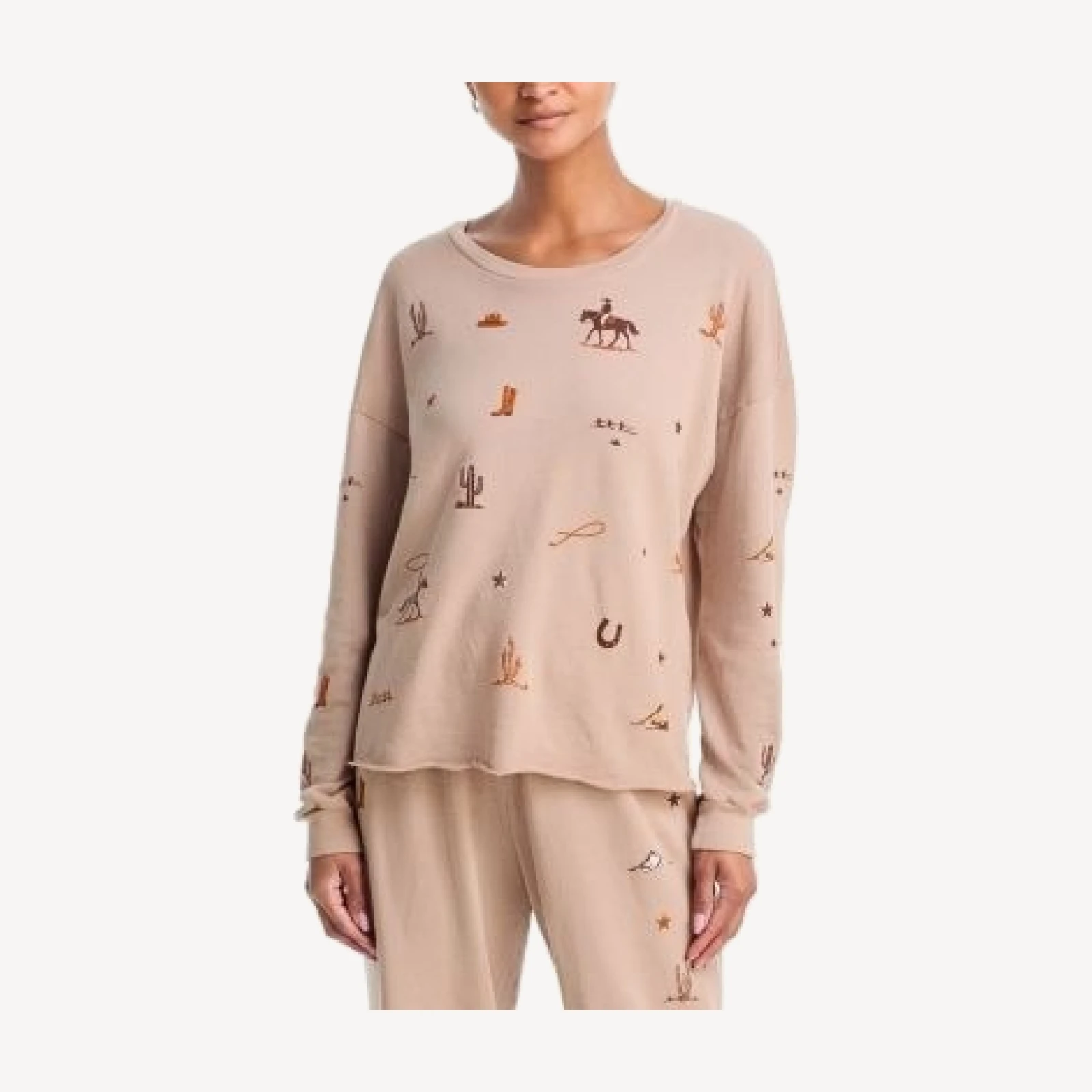 Aqua Tessa Rodeo Elements Cotton Sweatshirt - Exclusive
