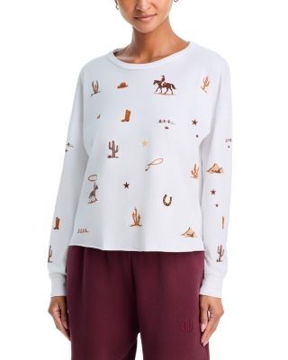 Aqua Emma Horse Elements Cotton Long Sleeve Tee - Exclusive