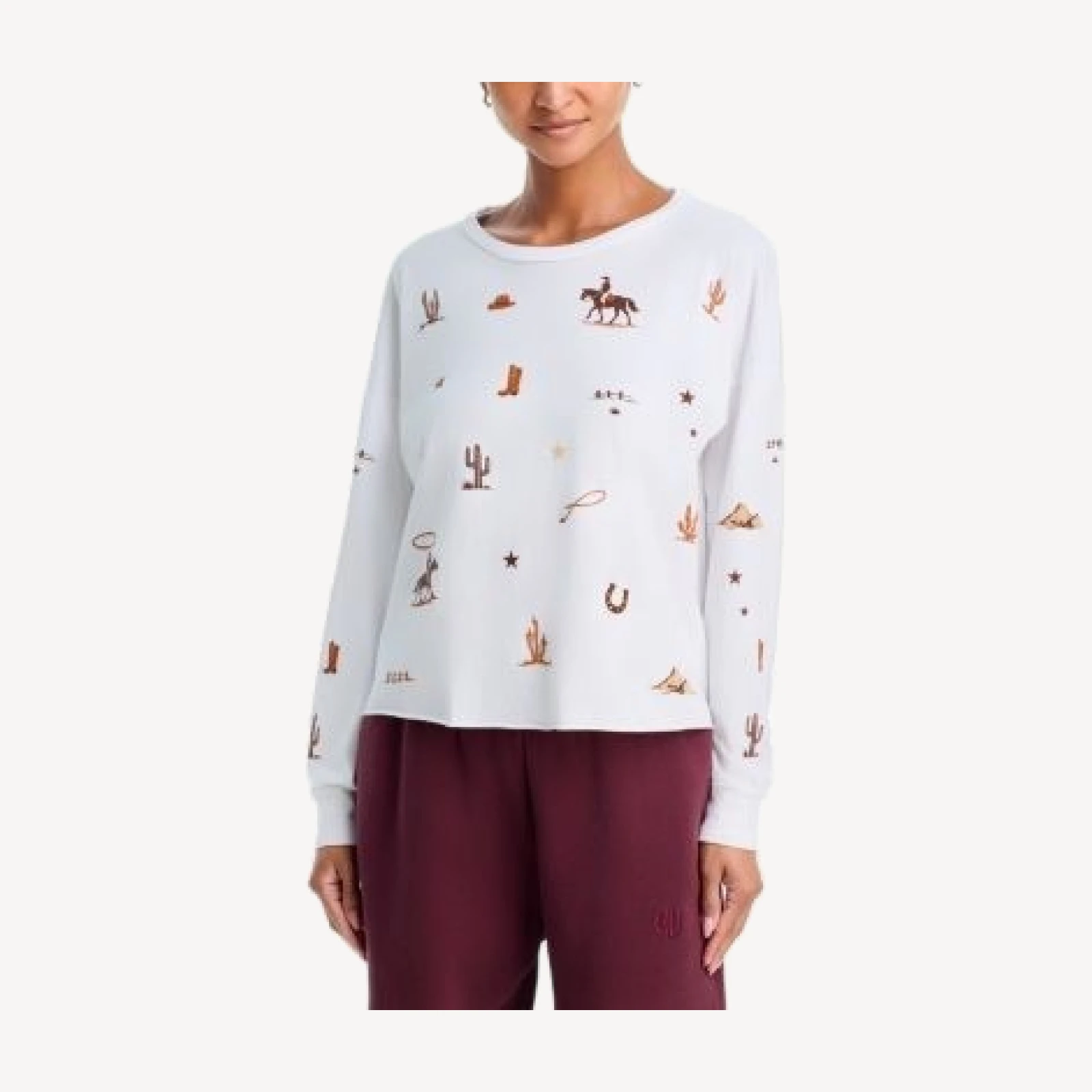 Aqua Emma Horse Elements Cotton Long Sleeve Tee - Exclusive