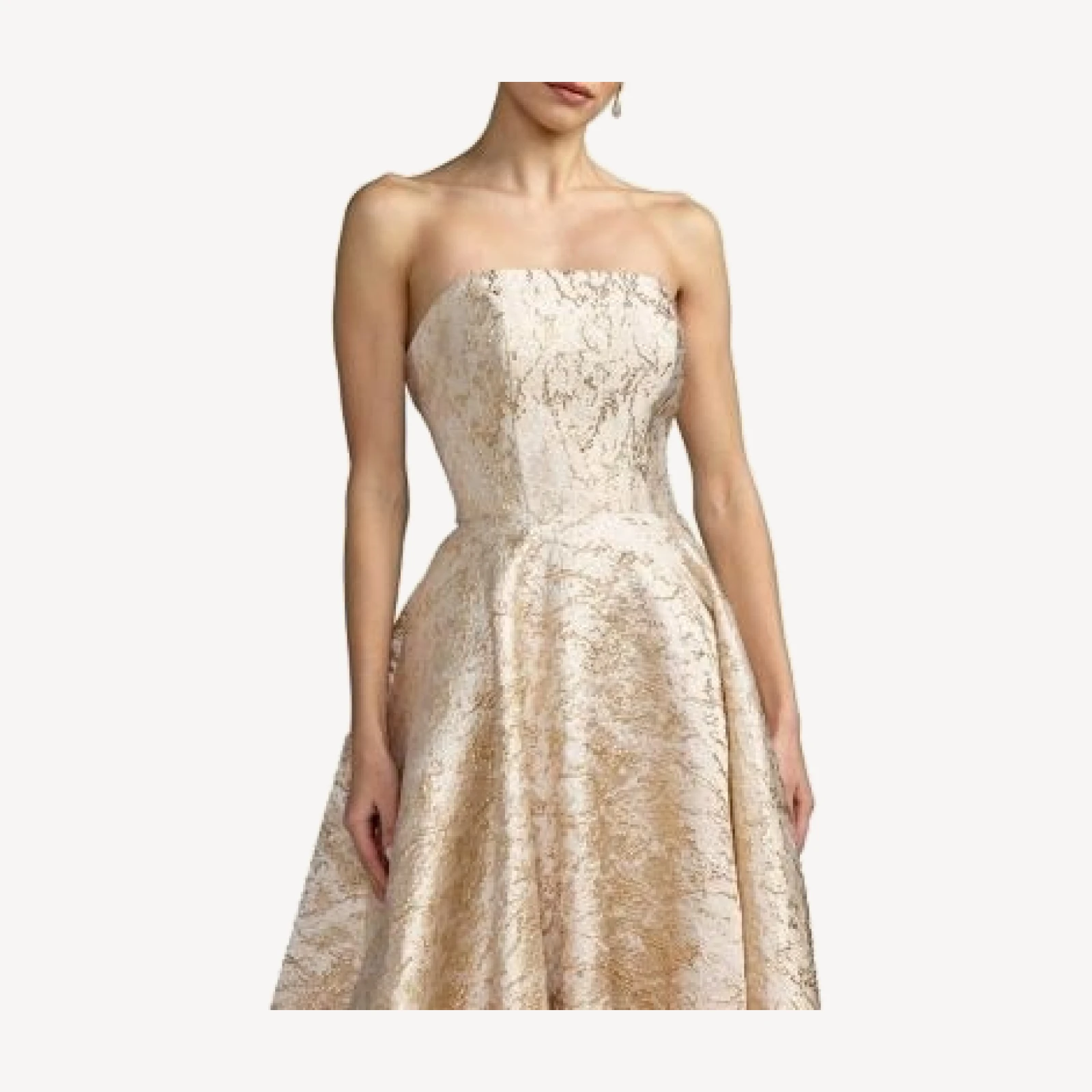 Mac Duggal Strapless Metallic Brocade Ball Gown