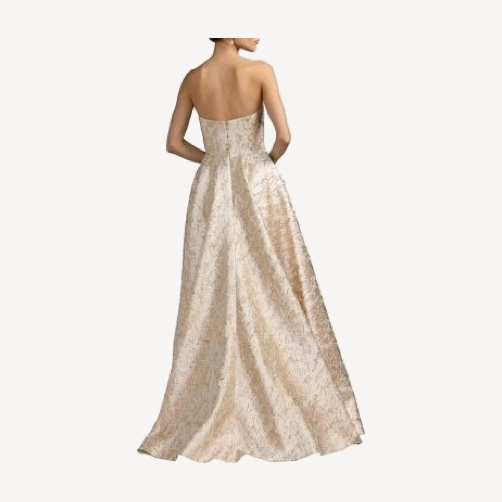 Mac Duggal Strapless Metallic Brocade Ball Gown