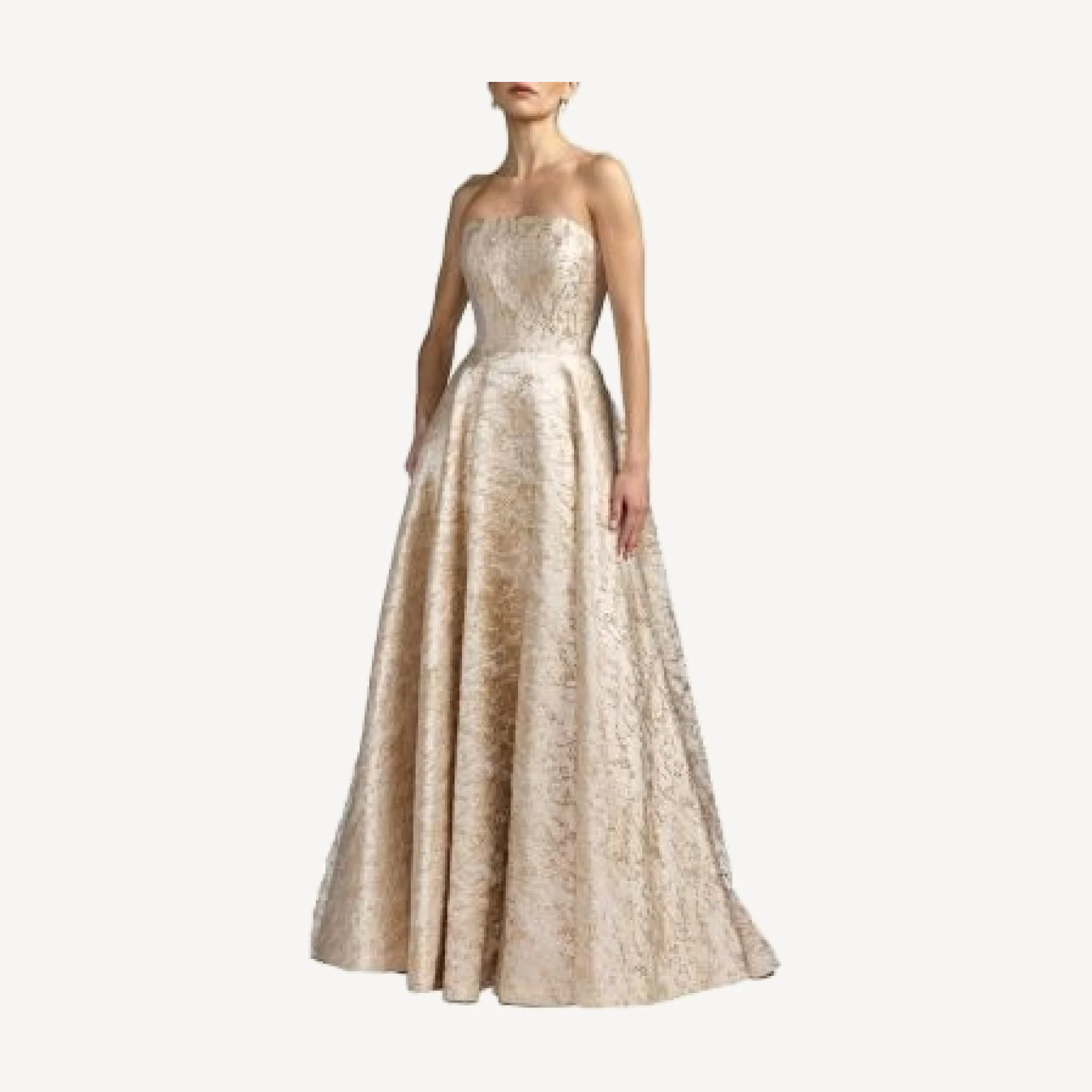 Mac Duggal Strapless Metallic Brocade Ball Gown