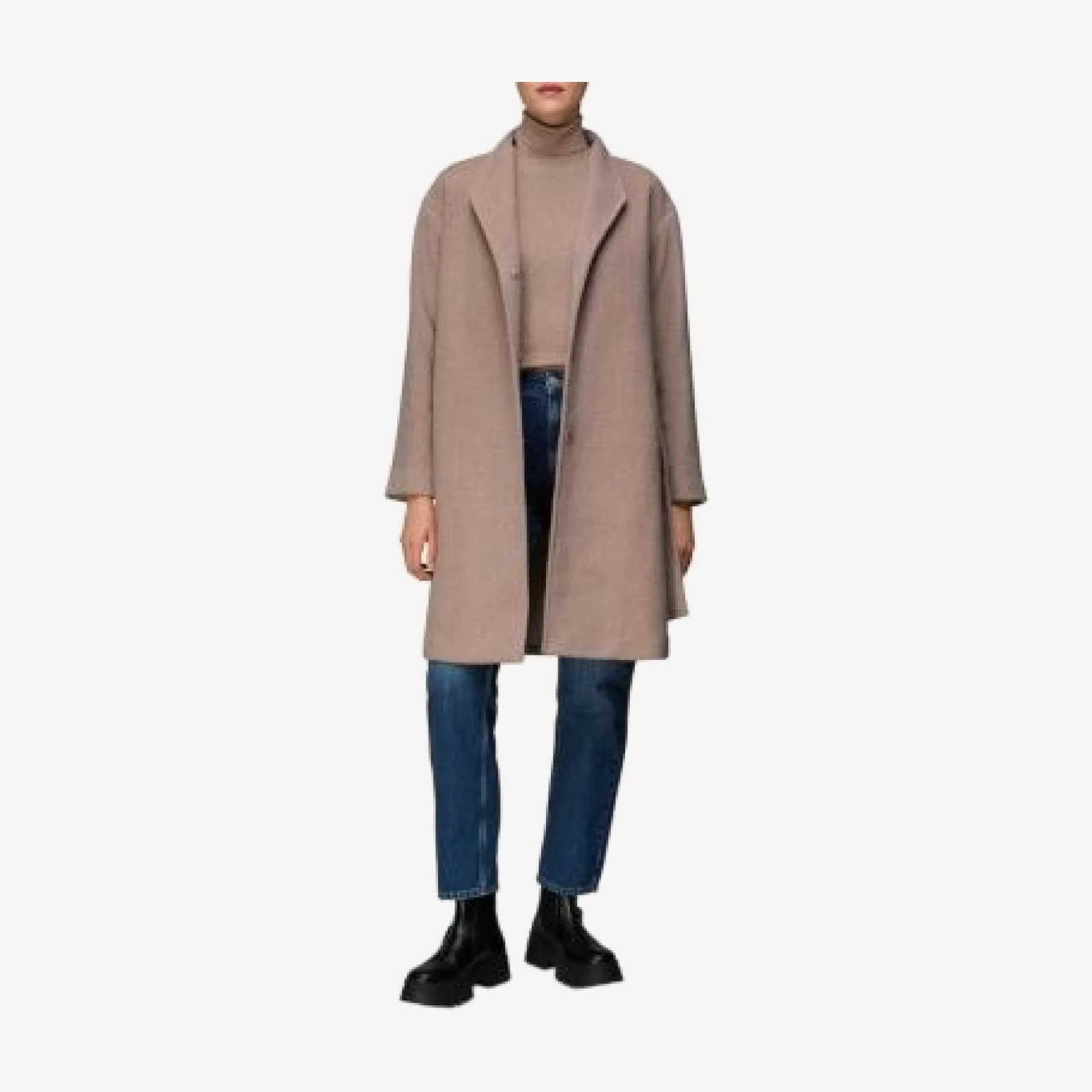 Whistles Clara Funnel Neck Belted Coat