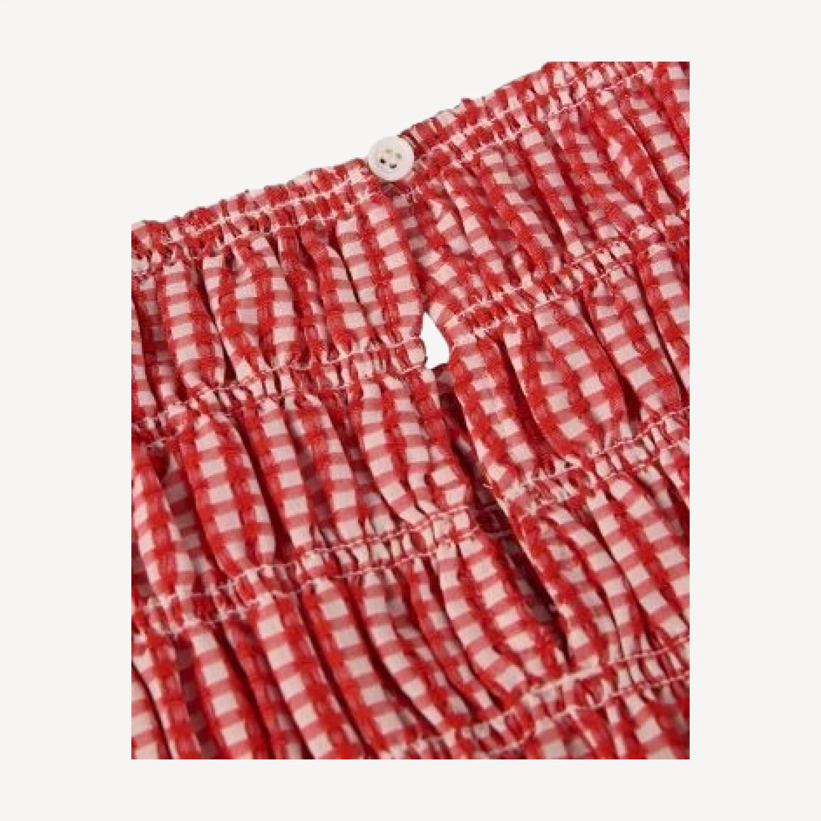 Whistles Gingham Shirred Top