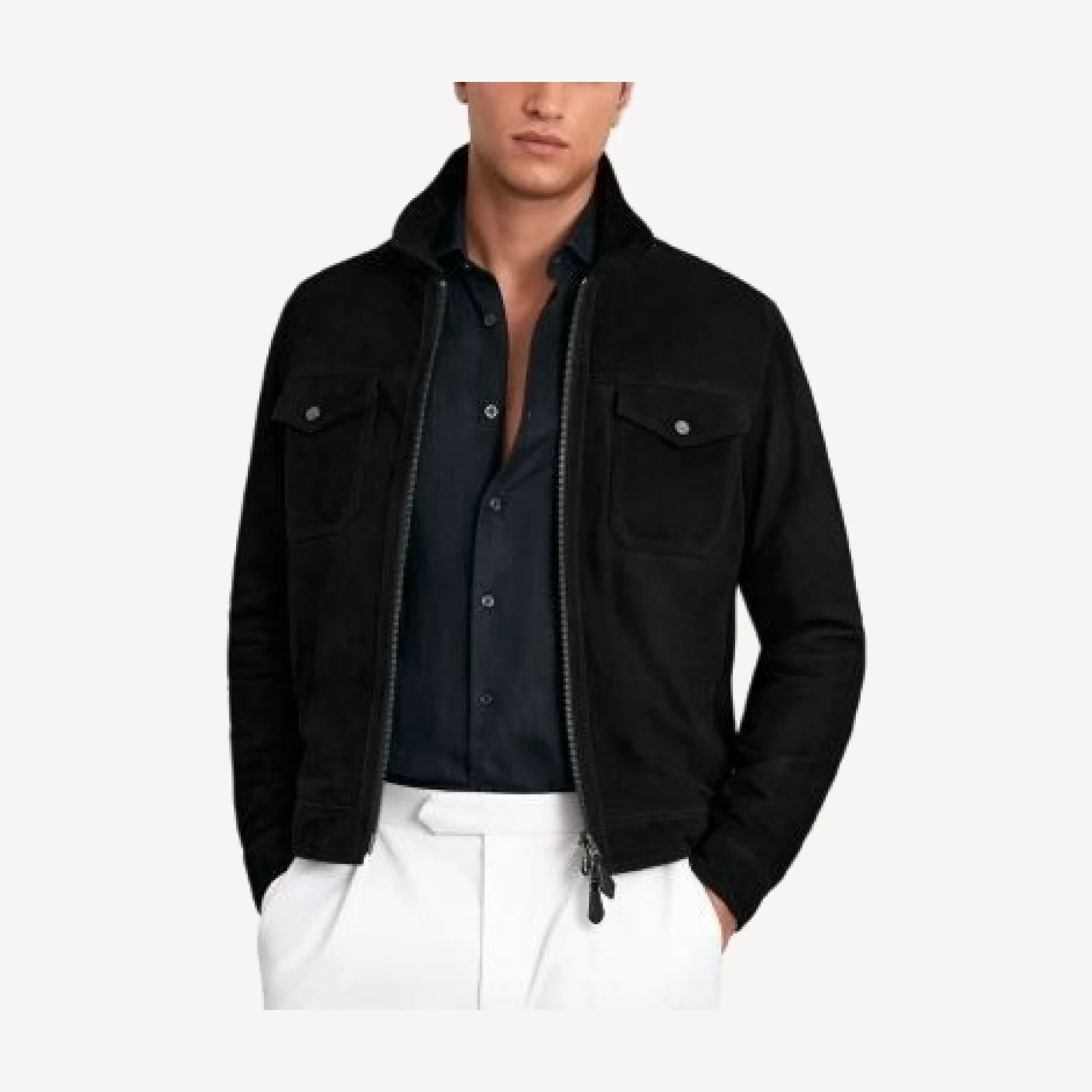 Reiss Pike Suede Zip Through Jacket