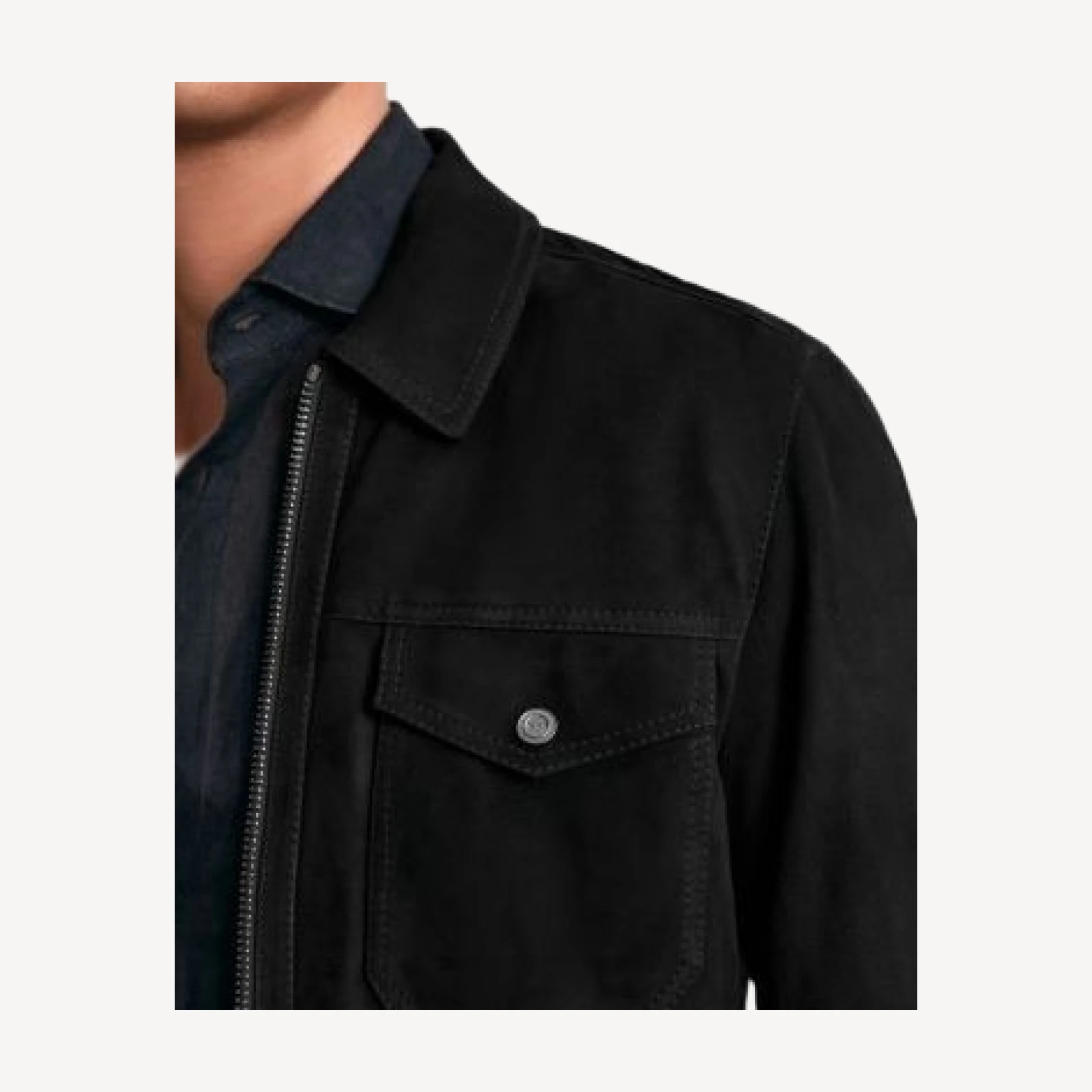 Reiss Pike Suede Zip Through Jacket