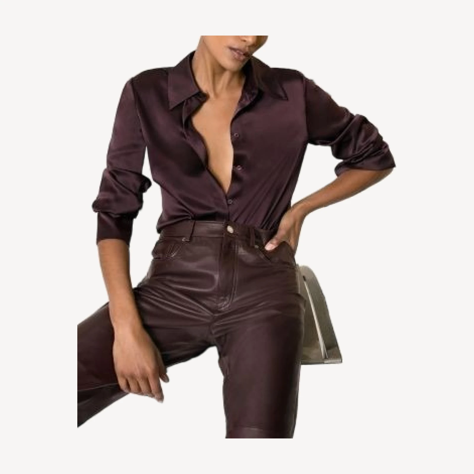 Reiss Verona Slim Leather Trousers