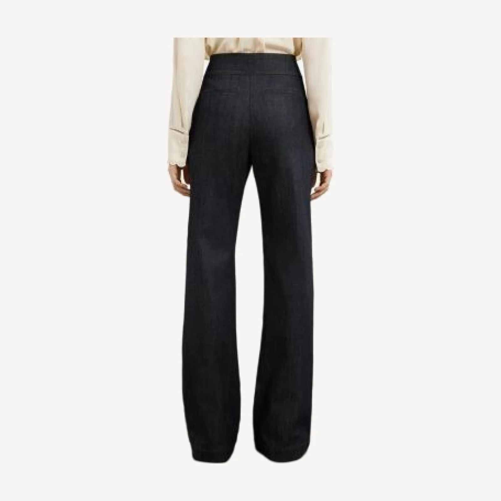 Reiss Petites Skylar Button Detail Flared Jeans in Dark Blue