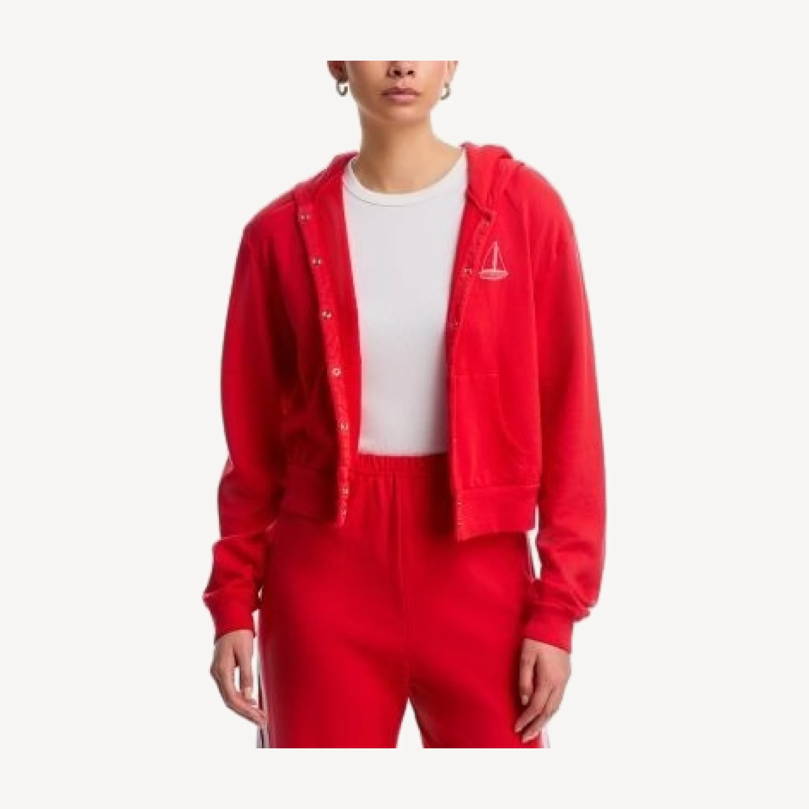 Aqua Sadie Sailboat Snap Front Hoodie - Exclusive