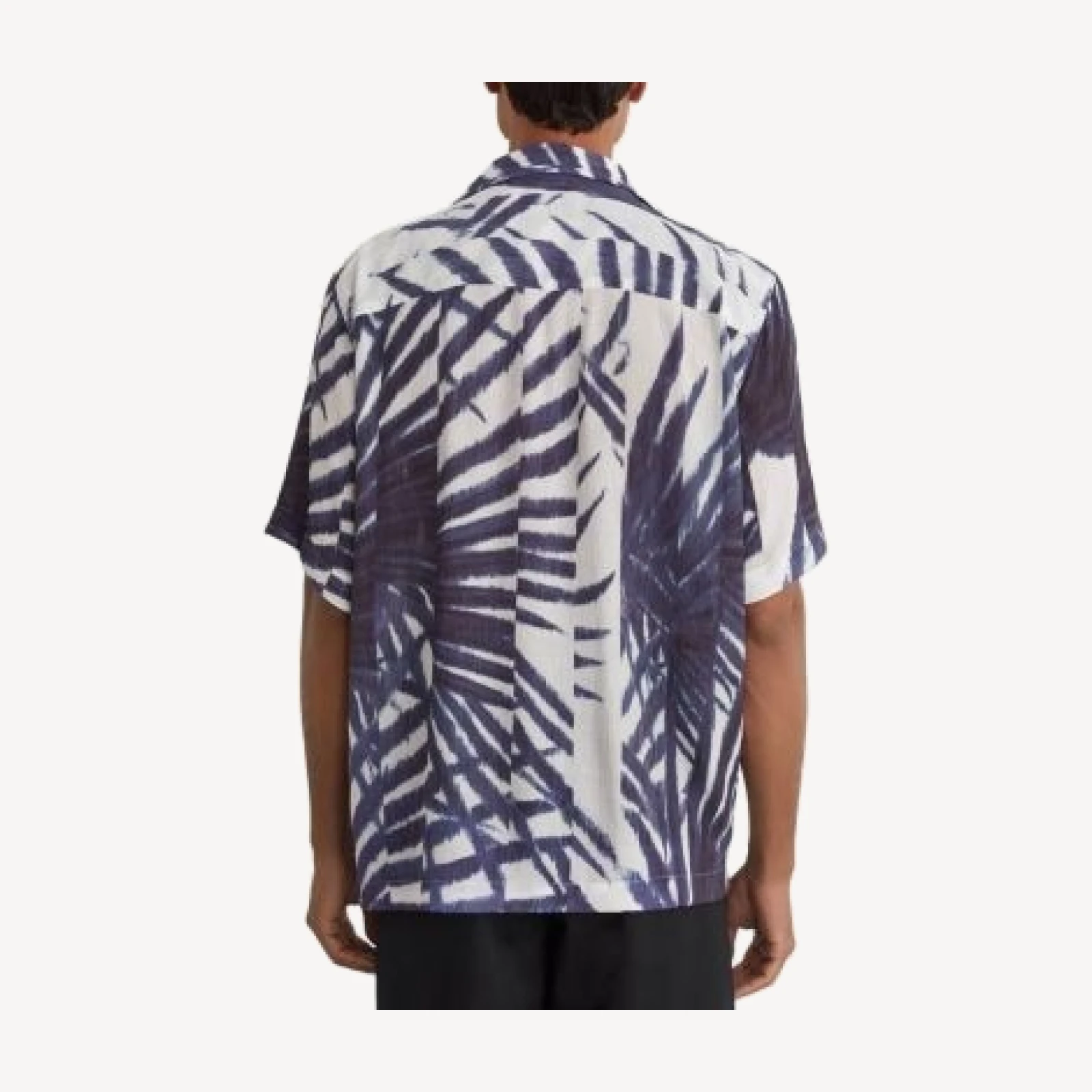 Reiss Shindora Cuban Collar Palm Print Shirt