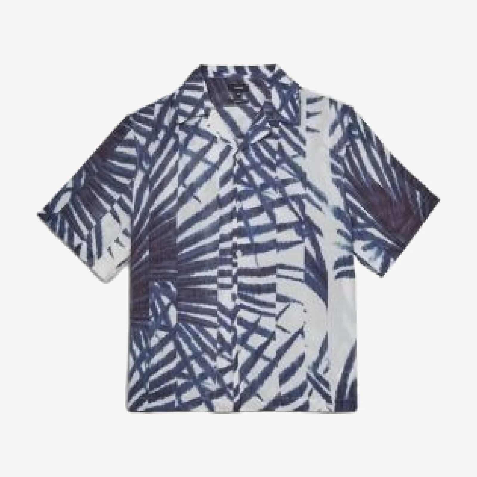 Reiss Shindora Cuban Collar Palm Print Shirt