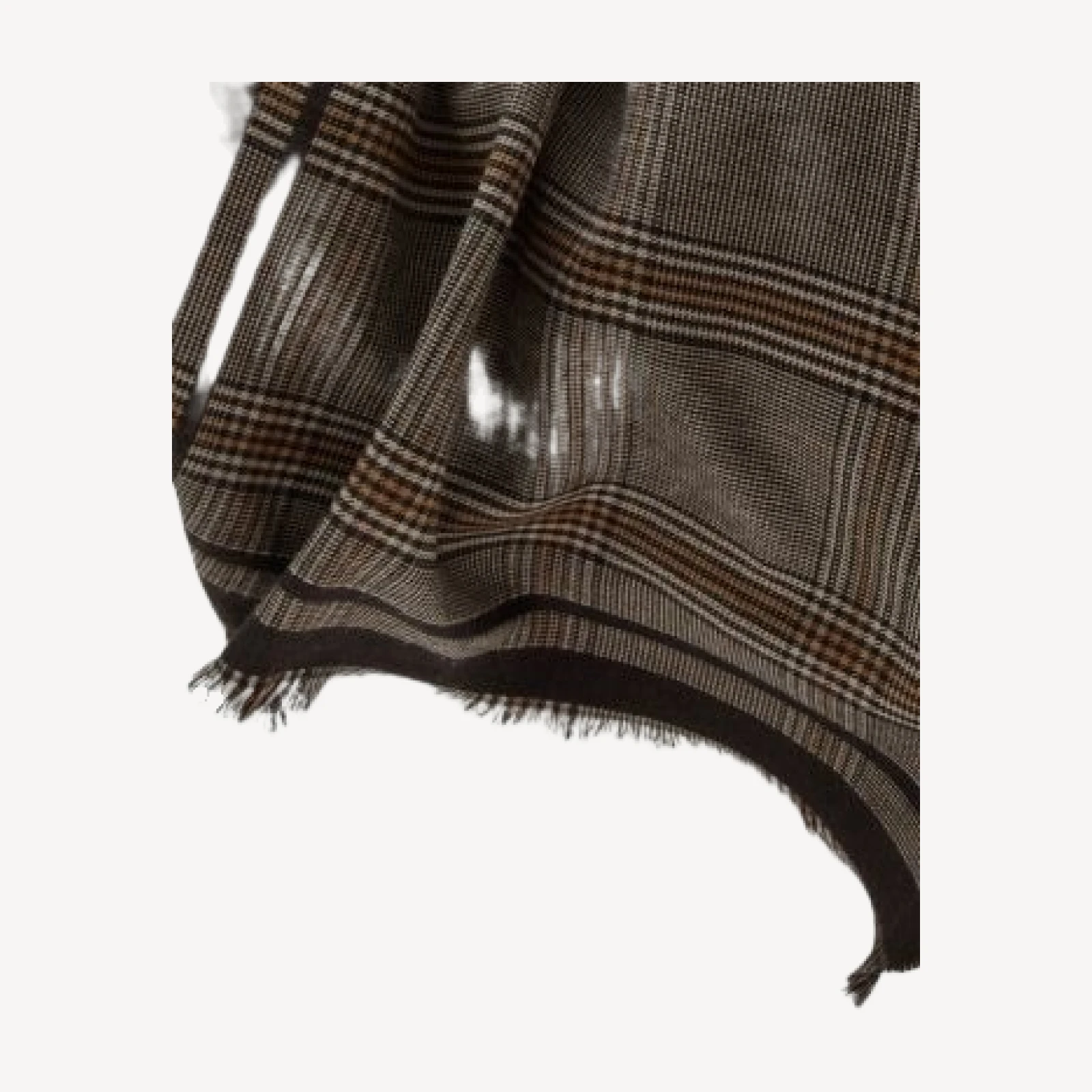 Reiss Aura Prince of Wales Check Fringed Scarf