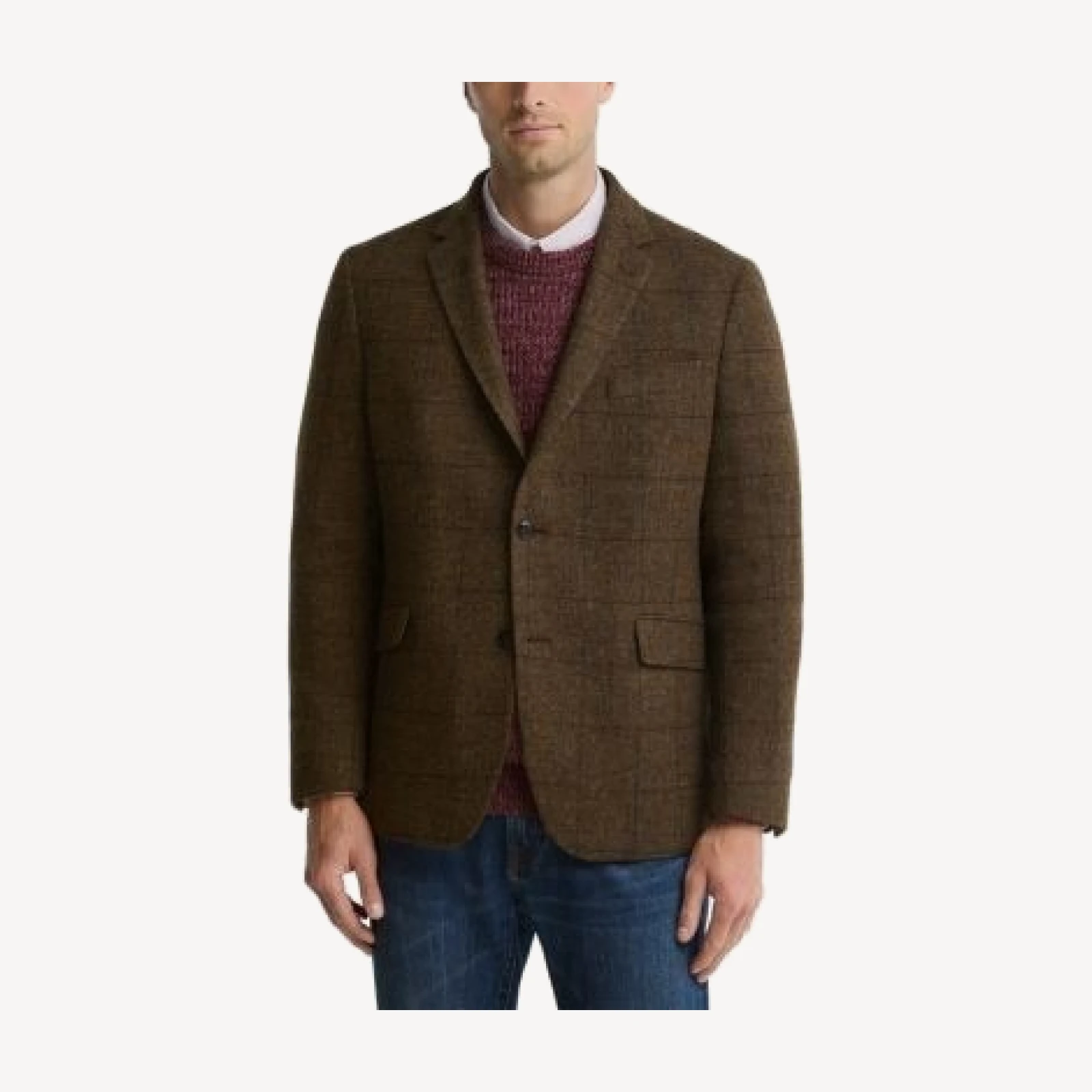 Barbour Gosforth Wool Windowpane Elbow Patch Jacket