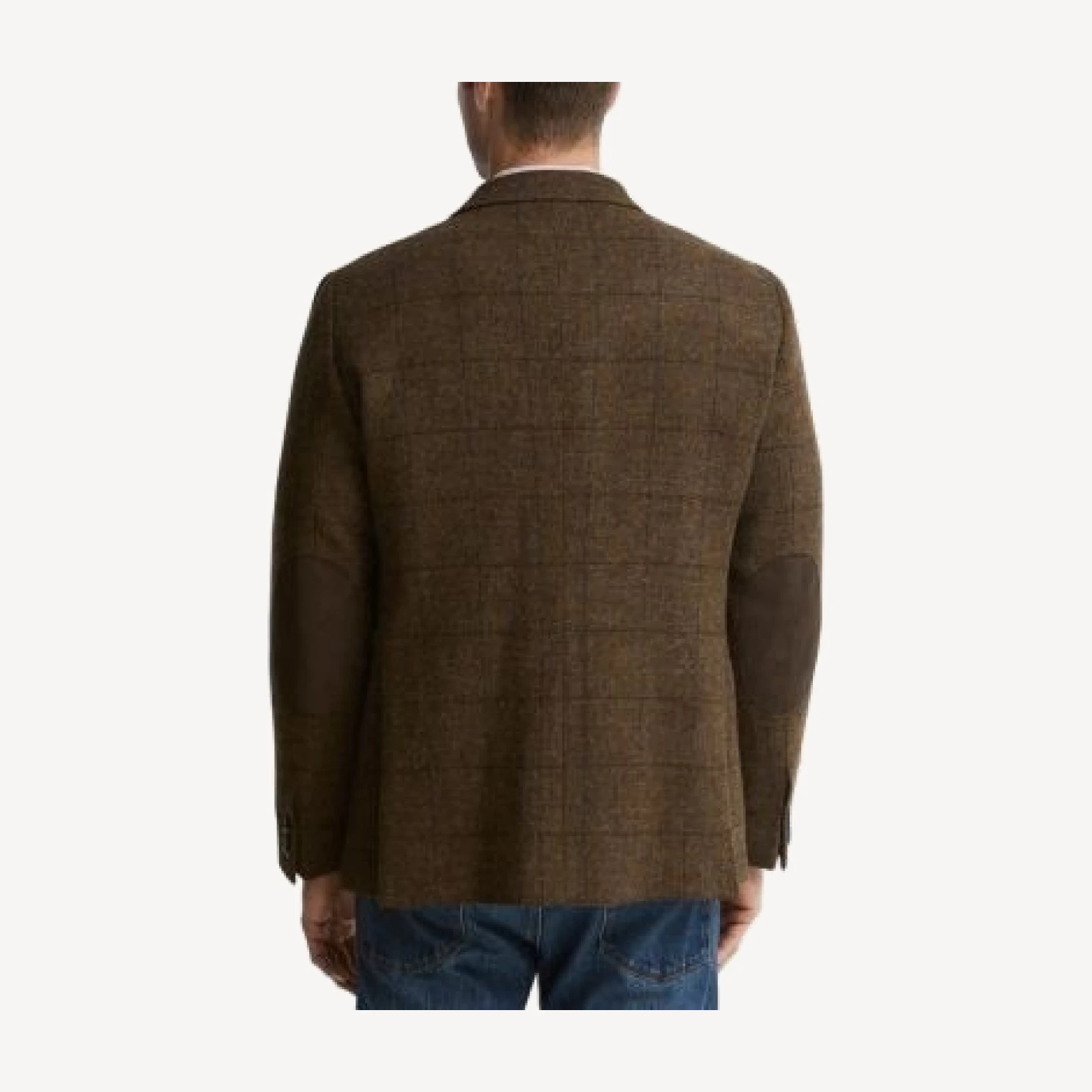 Barbour Gosforth Wool Windowpane Elbow Patch Jacket