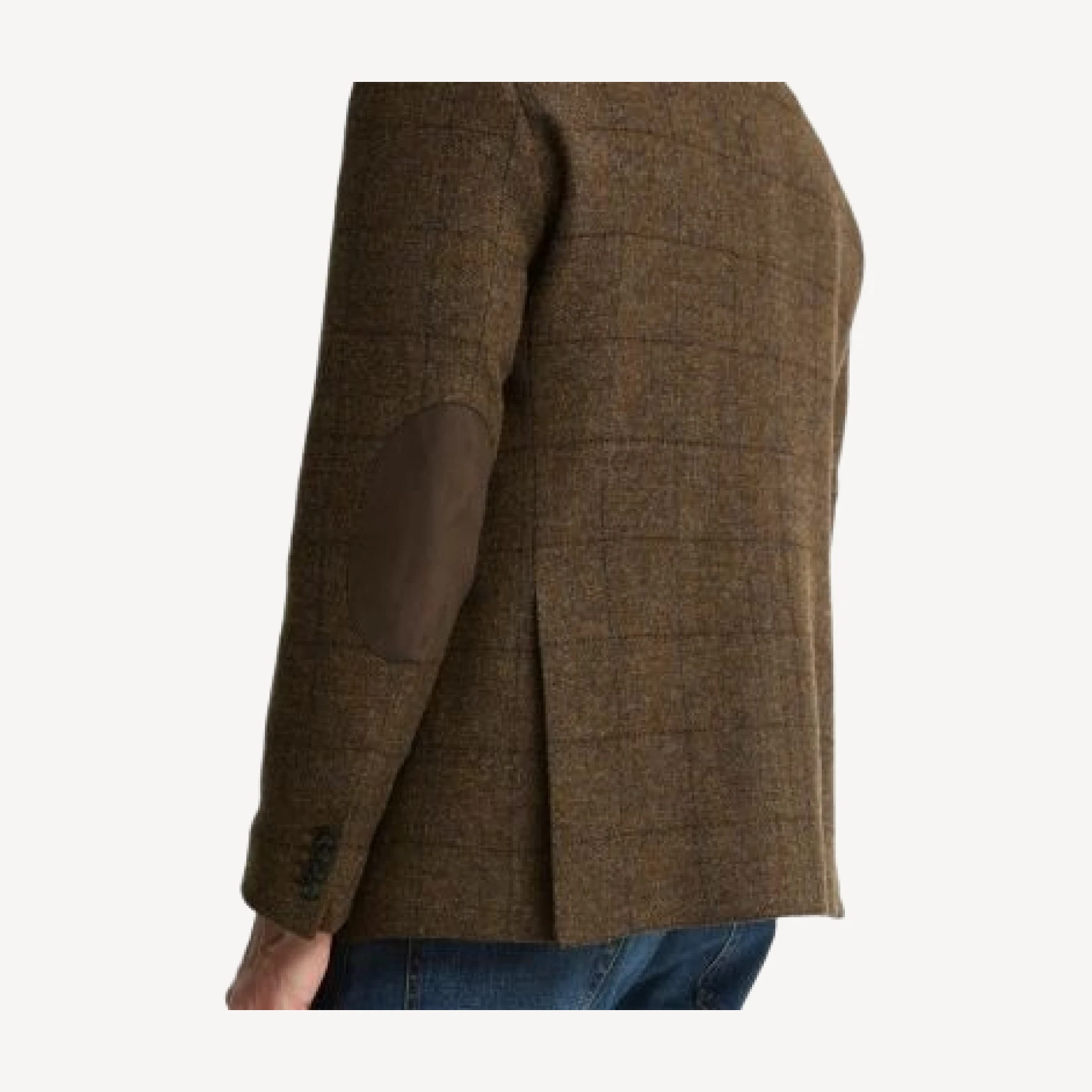 Barbour Gosforth Wool Windowpane Elbow Patch Jacket