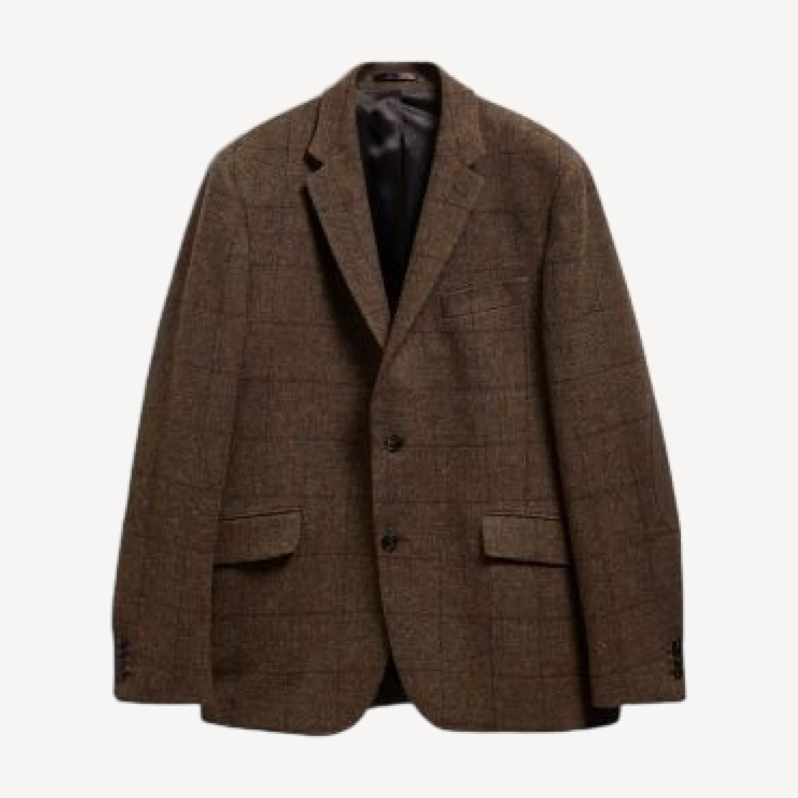 Barbour Gosforth Wool Windowpane Elbow Patch Jacket