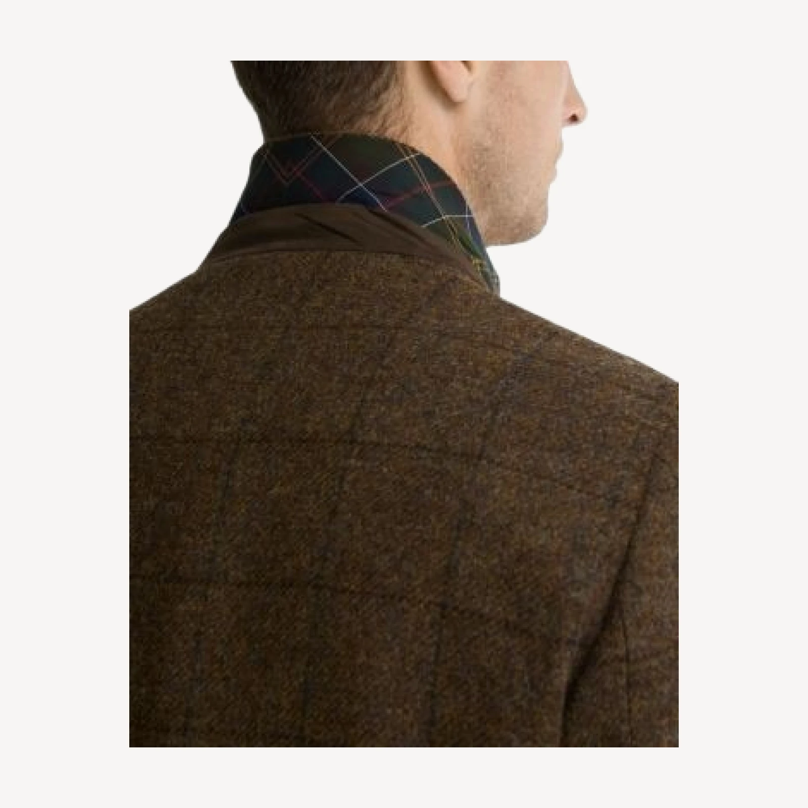 Barbour Gosforth Wool Windowpane Elbow Patch Jacket