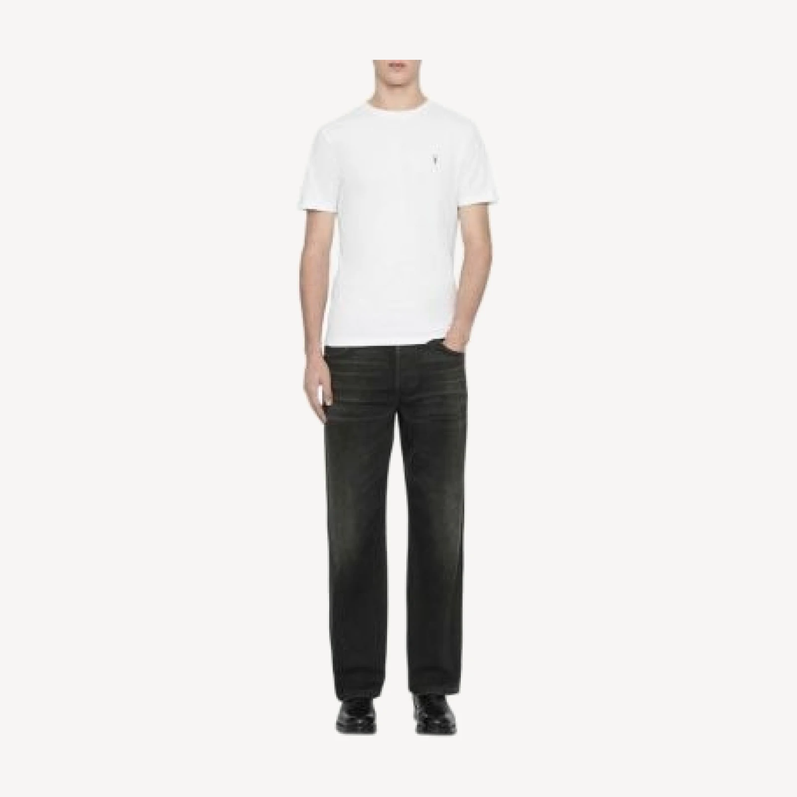 Allsaints Loose Straight Fit Jeans in Washed Grey