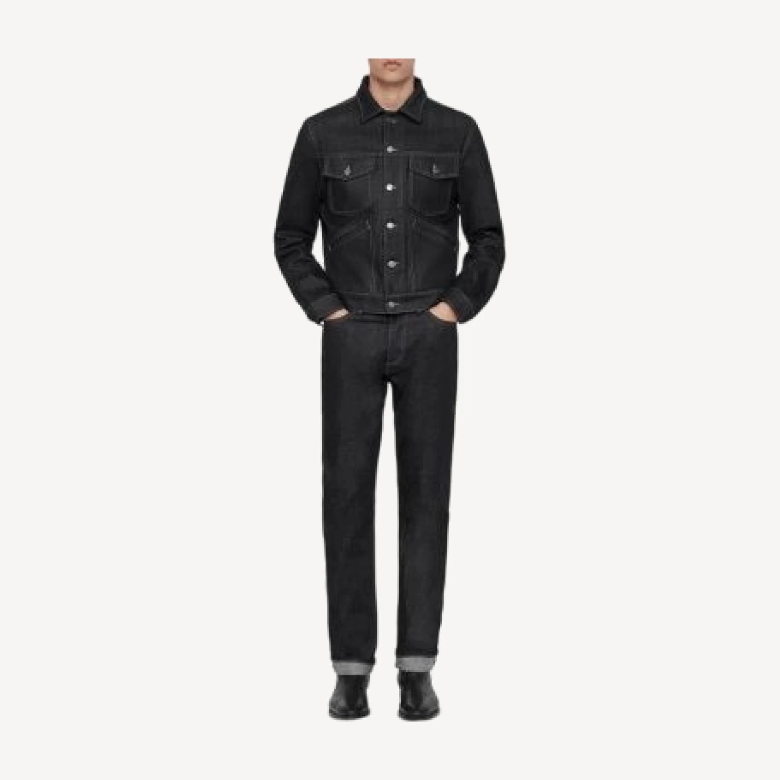 Allsaints Slim Straight Jeans in Indigo Selvedge