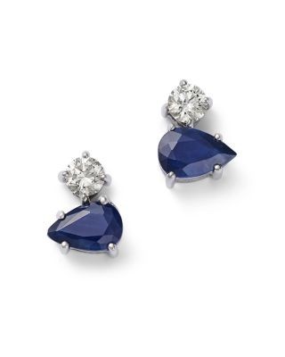 Bloomingdale's Fine Collection Sapphire & Diamond Earrings in 14K White Gold