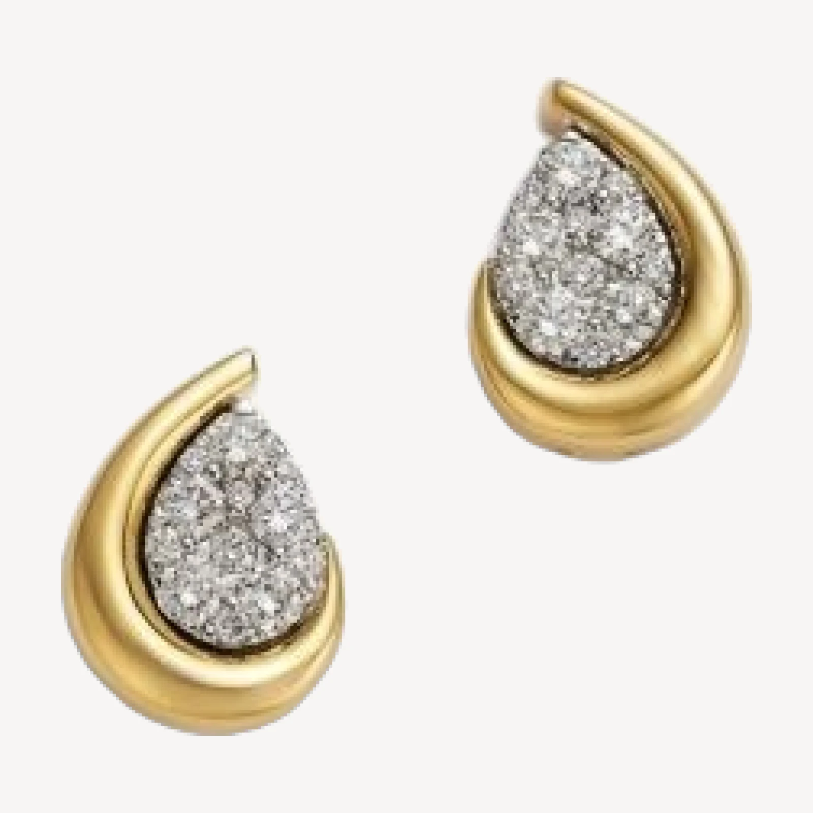 Bloomingdale's Fine Collection Diamond Pave Teardrop Stud Earrings in 14K Yellow Gold & 14K White Gold, 0.65 tcw
