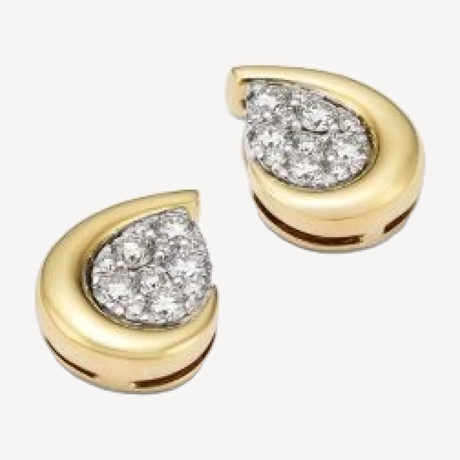 Bloomingdale's Fine Collection Diamond Pave Teardrop Stud Earrings in 14K Yellow Gold & 14K White Gold, 0.65 tcw