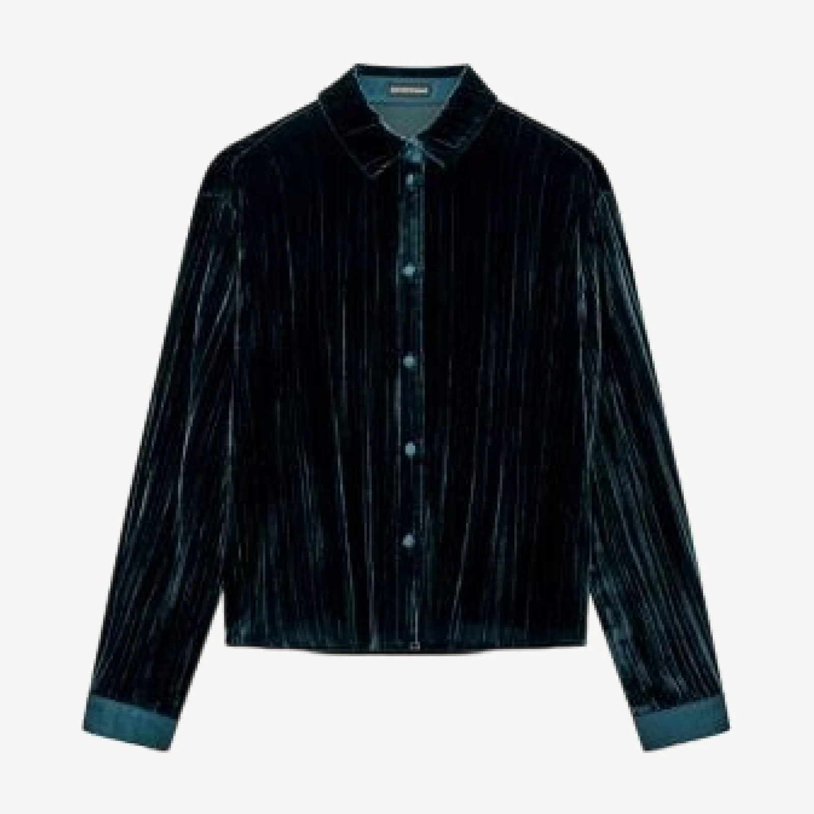 Emporio Armani Pleated Velvet Long Sleeve Top