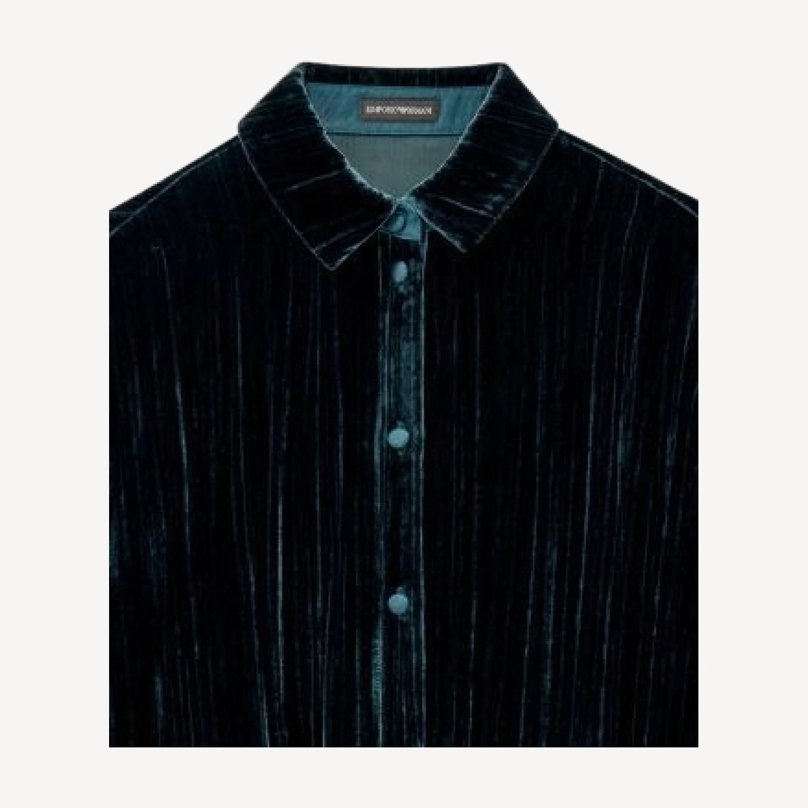 Emporio Armani Pleated Velvet Long Sleeve Top