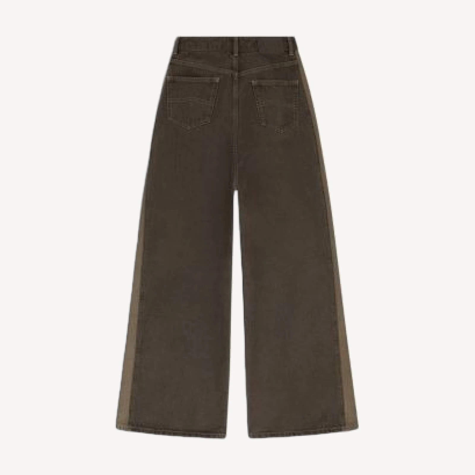 Emporio Armani Oversized Wide Leg Cotton Jeans in Brown