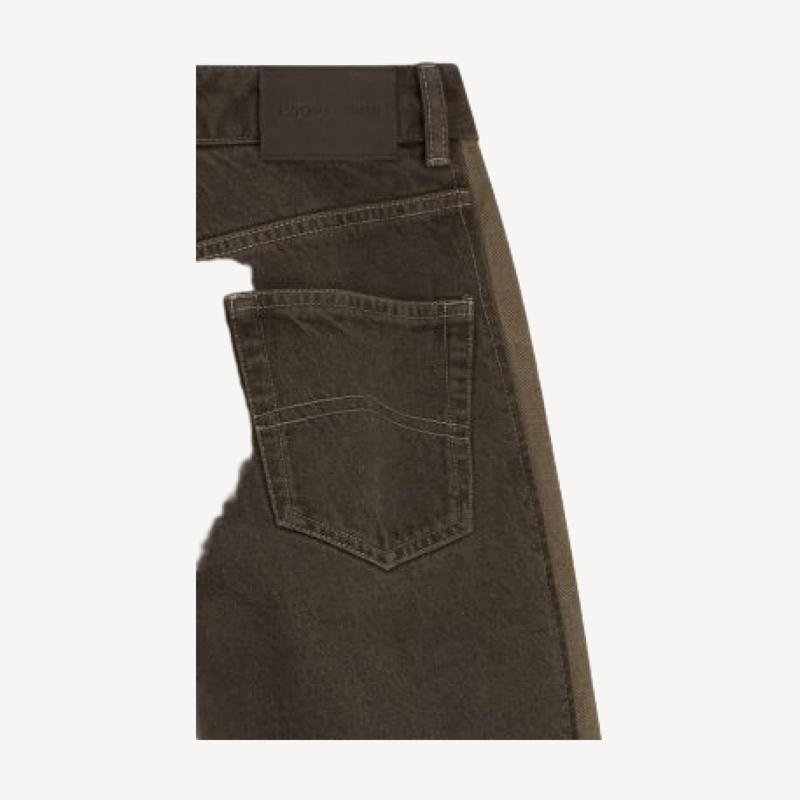 Emporio Armani Oversized Wide Leg Cotton Jeans in Brown