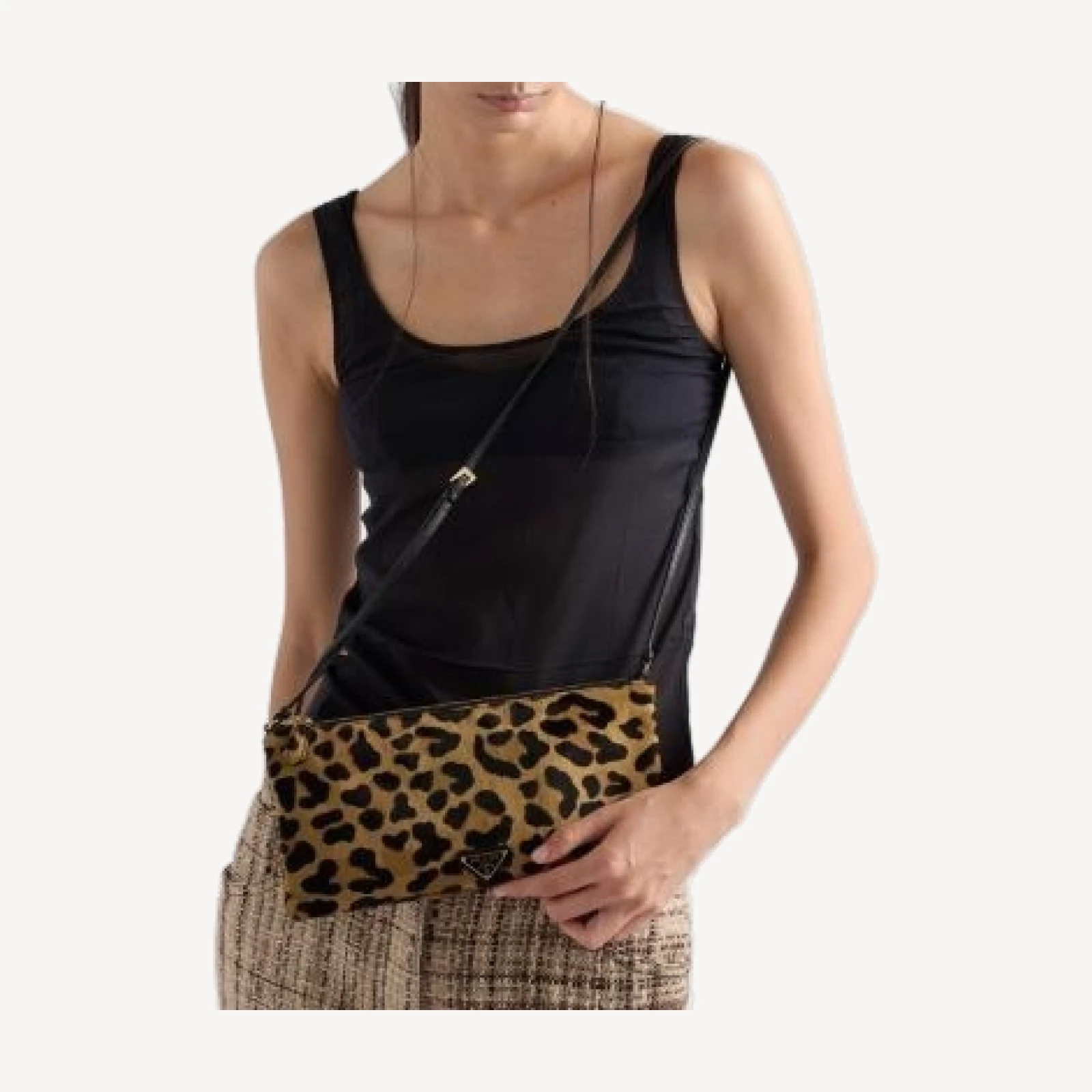 Prada Small Printed Calf Hair Shoulder Bag