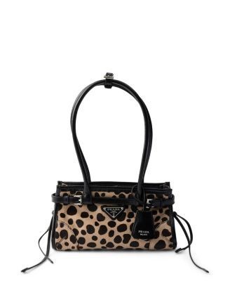 Prada Bonnie Small Printed Calf Hair and Leather Handbag