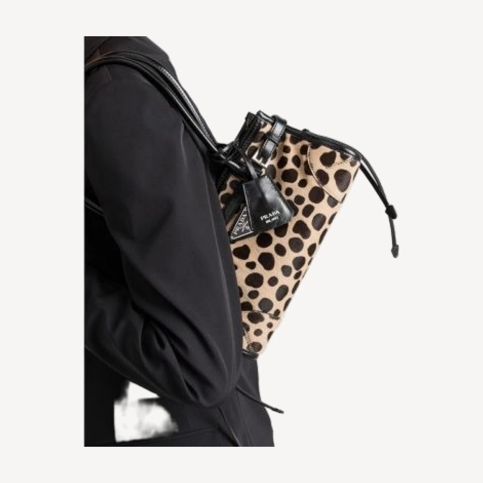Prada Bonnie Small Printed Calf Hair and Leather Handbag