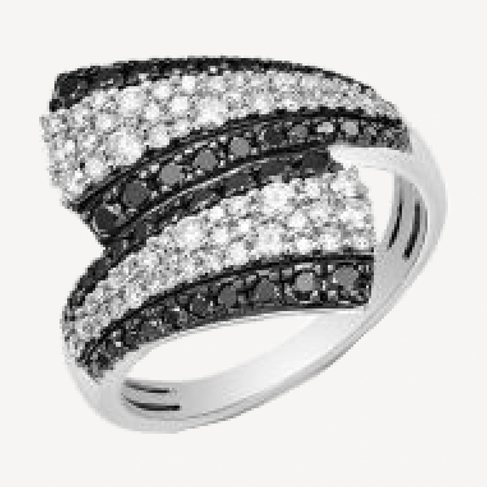 Bloomingdale's Fine Collection Black & White Diamond Bypass Ring in 14K White Gold, 1.0 tcw