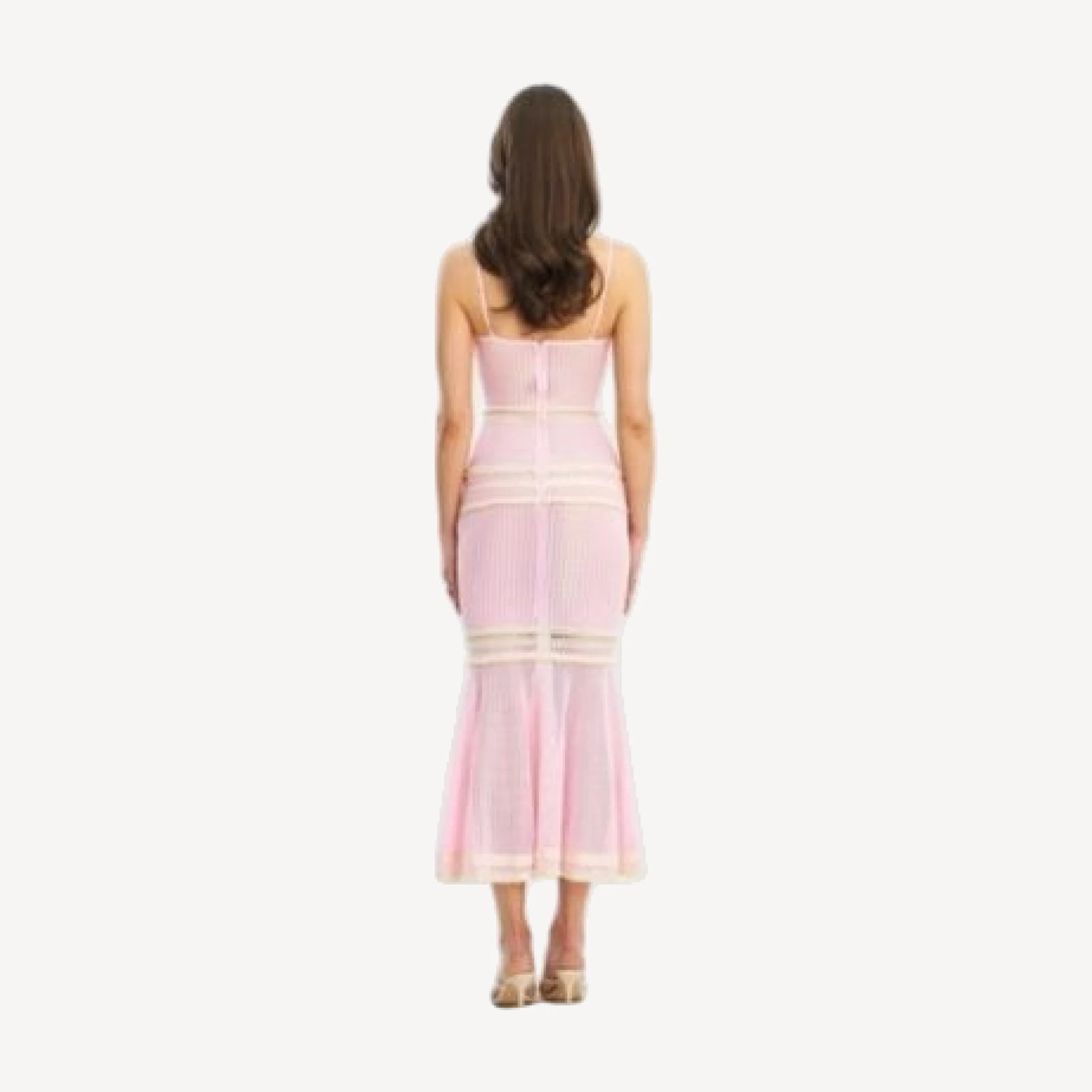 Miss Circle Pallas Bodycon Crochet Lace Trim Mermaid Maxi Dress