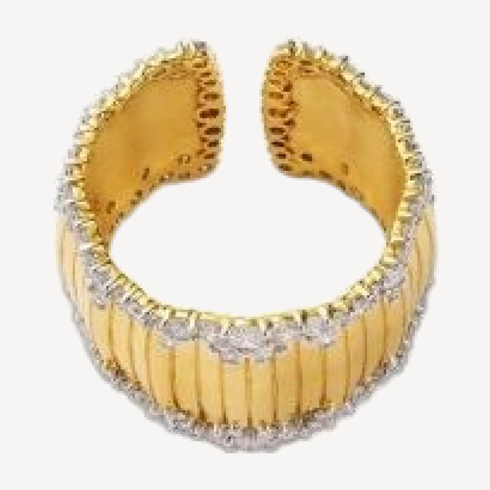 Bloomingdale's Fine Collection Diamond Textured Open Cuff Band Ring in 14K Yellow Gold, 1.50 tcw