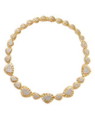 Bloomingdale's Fine Collection Diamond Pave Textured Collar Necklace in 14K Yellow Gold, 5.0 tcw