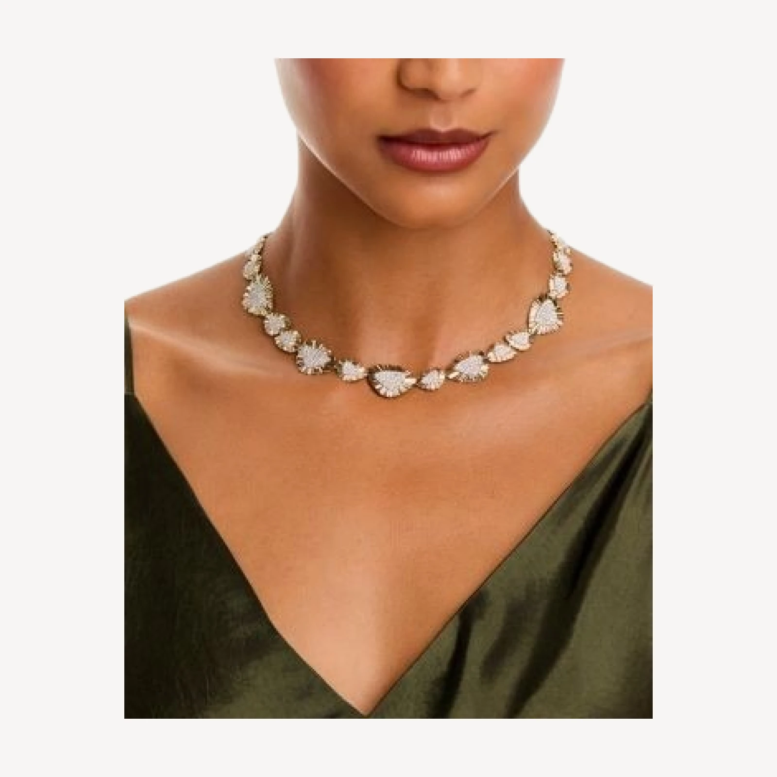 Bloomingdale's Fine Collection Diamond Pave Textured Collar Necklace in 14K Yellow Gold, 5.0 tcw
