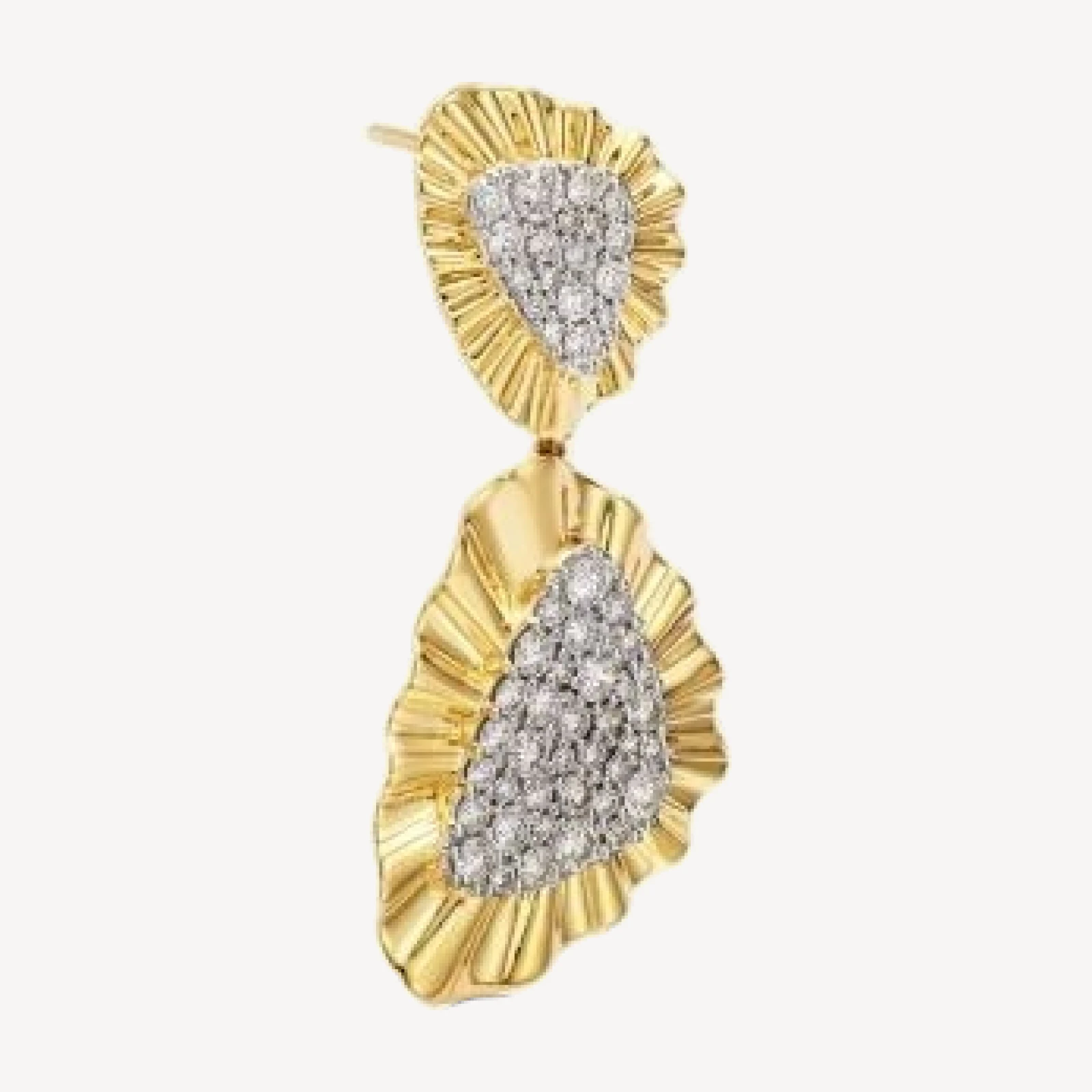 Bloomingdale's Fine Collection Diamond Pave Textured Drop Earrings in 14K Yellow Gold, 1.50 tcw