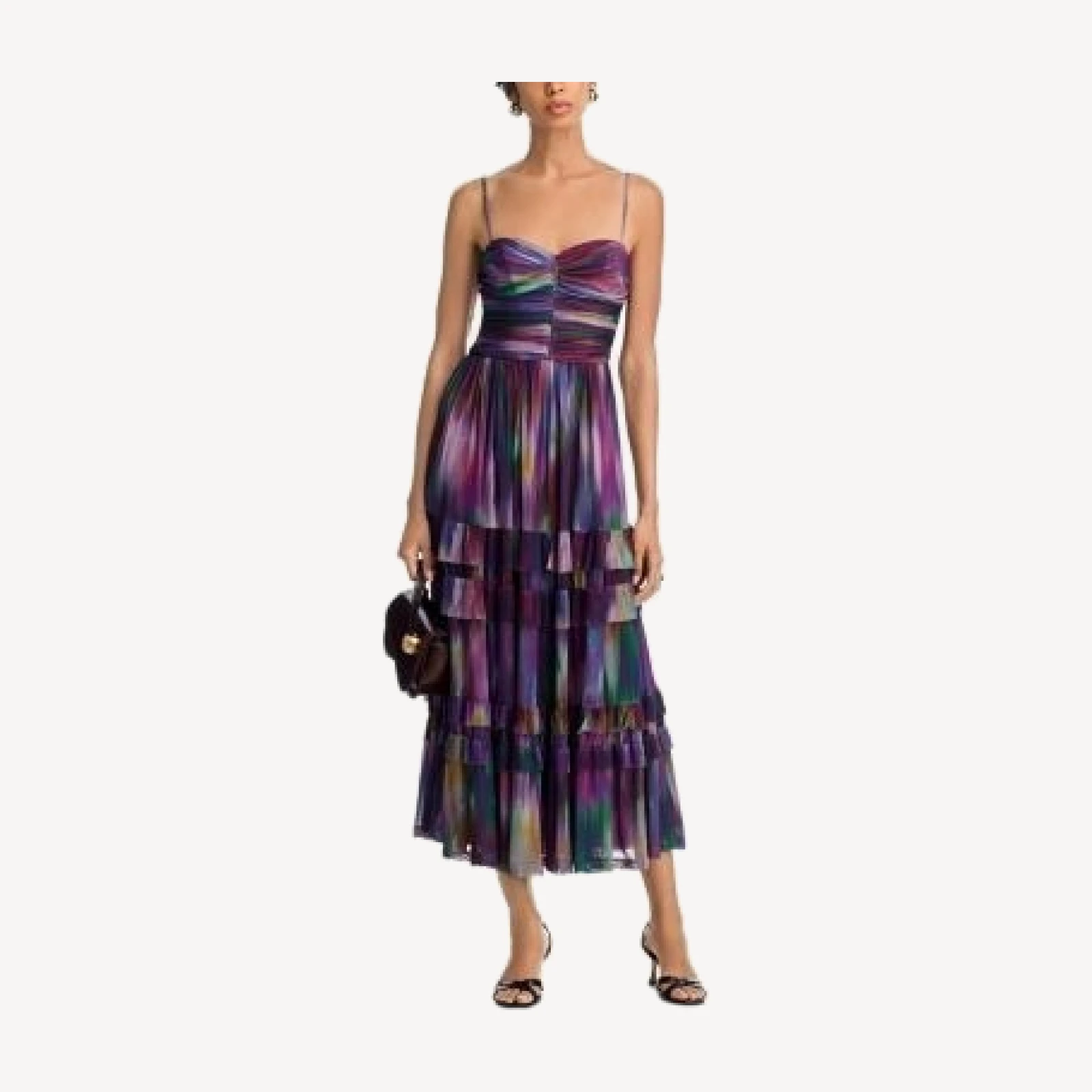 Aqua Ikat Mesh Midi Dress - Exclusive